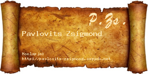Pavlovits Zsigmond névjegykártya