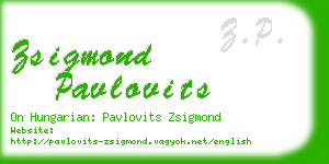 zsigmond pavlovits business card